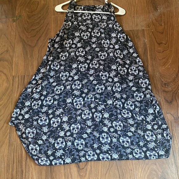 Skull Print Halter Dress - Picture 2 of 7